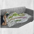 thumbnail image 5 of Herb Soft Flannel Fleece Throw Blanket, Watercolor Hanged Beneficial Plants to Dry, Cozy Plush for Indoor and Outdoor Use, 50" x 70", White Lime Green Lilac, by Ambesonne, 5 of 5