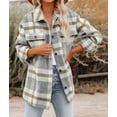 thumbnail image 4 of Women's Brown Plaid Print Pocket Shacket, 4 of 14