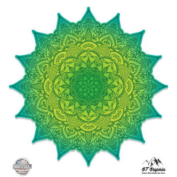 Detailed Mandala Beautiful Flower Design - 3" Vinyl Sticker - For Car Laptop I-Pad Phone Helmet Hard Hat - Waterproof Decal