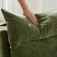 thumbnail image 3 of HomePerch Armless Lounge Chair, Single Sofa Chair with Backrest, Comfy Lazy Floor Seating for Living Room, Bedroom, or Office, Polyester Upholstered,Green, 3 of 10