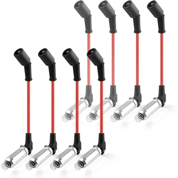 8PCS Spark Plug Wires Set Compatible with GMC Hummer Chevrolet Cadillac,Spark Plugs and Wires Replacement OEM#M8-48322,48322R,Premium Ignition Wire Set Car Accessories