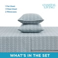 thumbnail image 5 of Coastal Living 4-Piece Green Print Soft Brushed Microfiber Luxury Cooling Sheet Set, King, 5 of 11
