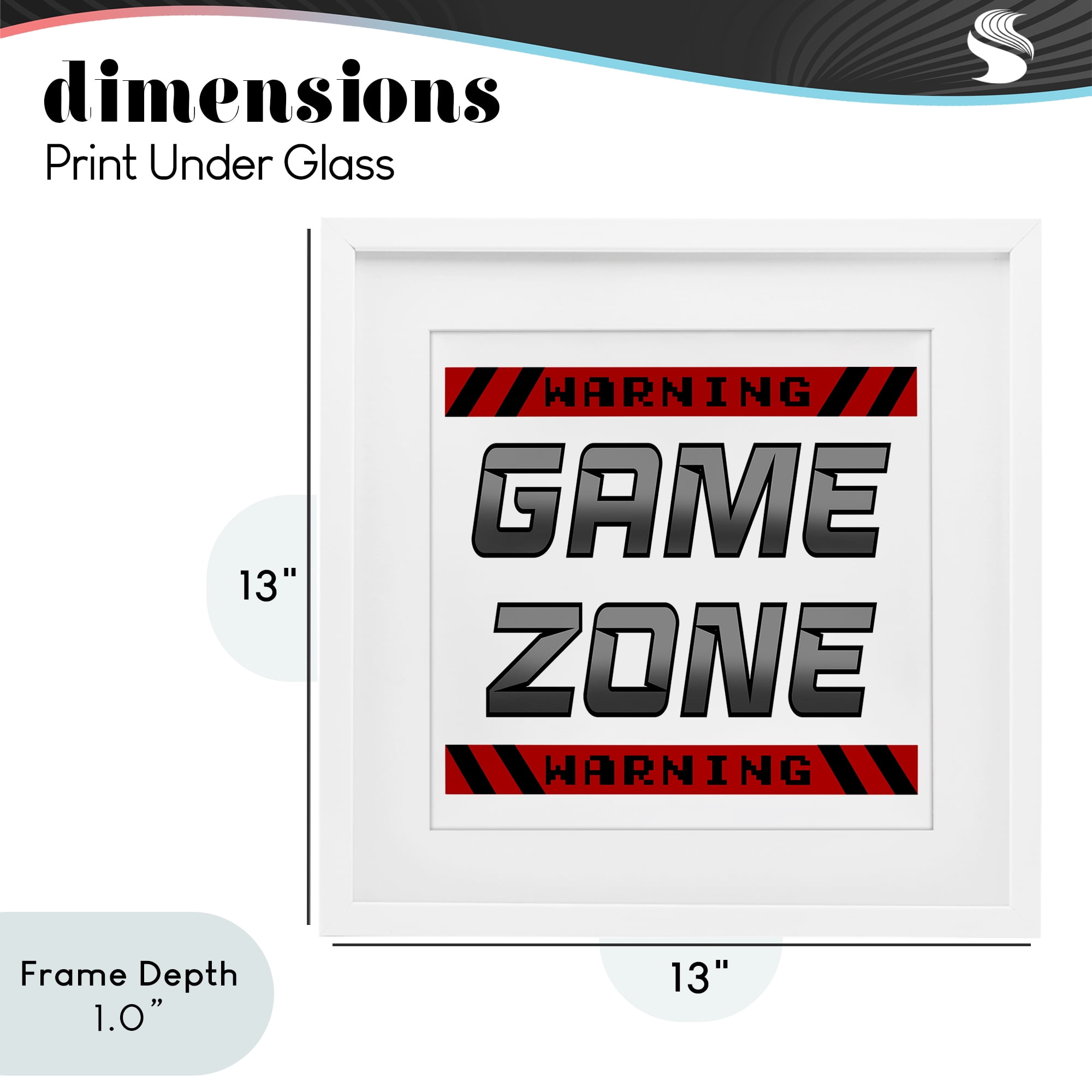 Stupell Industries Game Zone Warning White Framed Print Under Glass, design by Marcus Prime