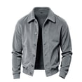 thumbnail image 3 of YODETEY Men's Classic Button Down Corduroy Bomber Jacket, Ribbed Corduroy Lightweight Casual Outerwear for Men,Size S-3XL, 3 of 5