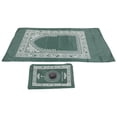 thumbnail image 1 of Muslim Prayer Rug 4 Stabilization Iron Corners Blanket with Compass for Traveling OutdoorBlackish Green, 1 of 14