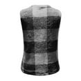 thumbnail image 3 of Women's Winter Thermal Vests Fashion Casual Plaid Double Sided Velvet Sleeveless Jackets Tops Turndown Collar Warm Soft Outerwear Gray L, 3 of 7