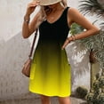 thumbnail image 3 of Hvot&aat Women 2025 Summer Gradient V Neck Tank Dresses Loose Beach Cover Up Sundress Casual Sleeveless Mini Dress with Pockets, 3 of 5