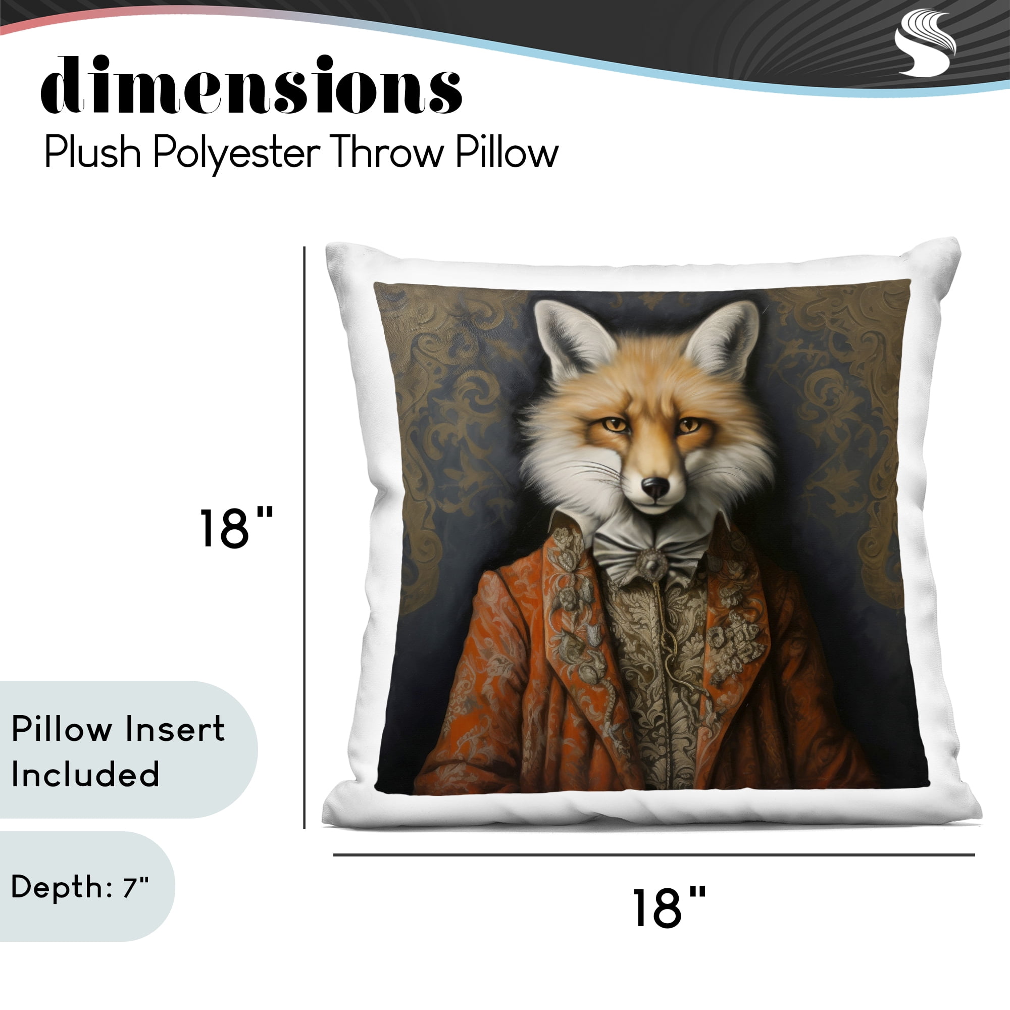 Stupell Industries Mystical Metamorphosis Fox Decorative Printed Throw Pillow, design by Lazar Studio, 18 x 7 x 18