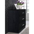 thumbnail image 3 of Hodedah Commode Contemporaine à Trois Tiroirs en Finition Noire, 3 of 7