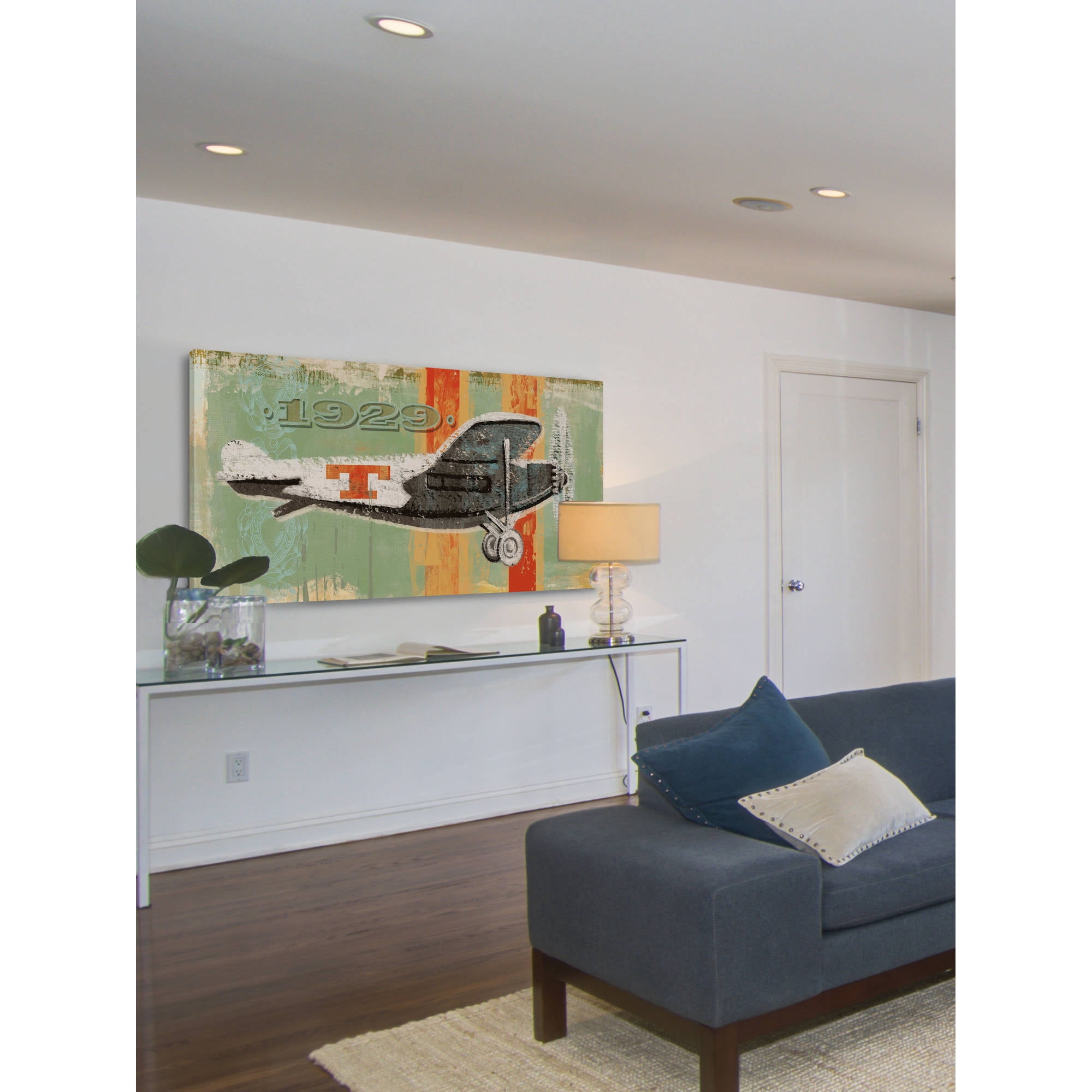 MARMONT HILL  - Vintage Plane 1929 Painting Print on Canvas - Multi-Color 24 x 12