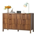 thumbnail image 3 of YOCWO Fluted 6 Drawer Dressers for Bedroom, 48" Wide Modern Chest of Drawer with 6 Big Drawers, Walnut, 3 of 6