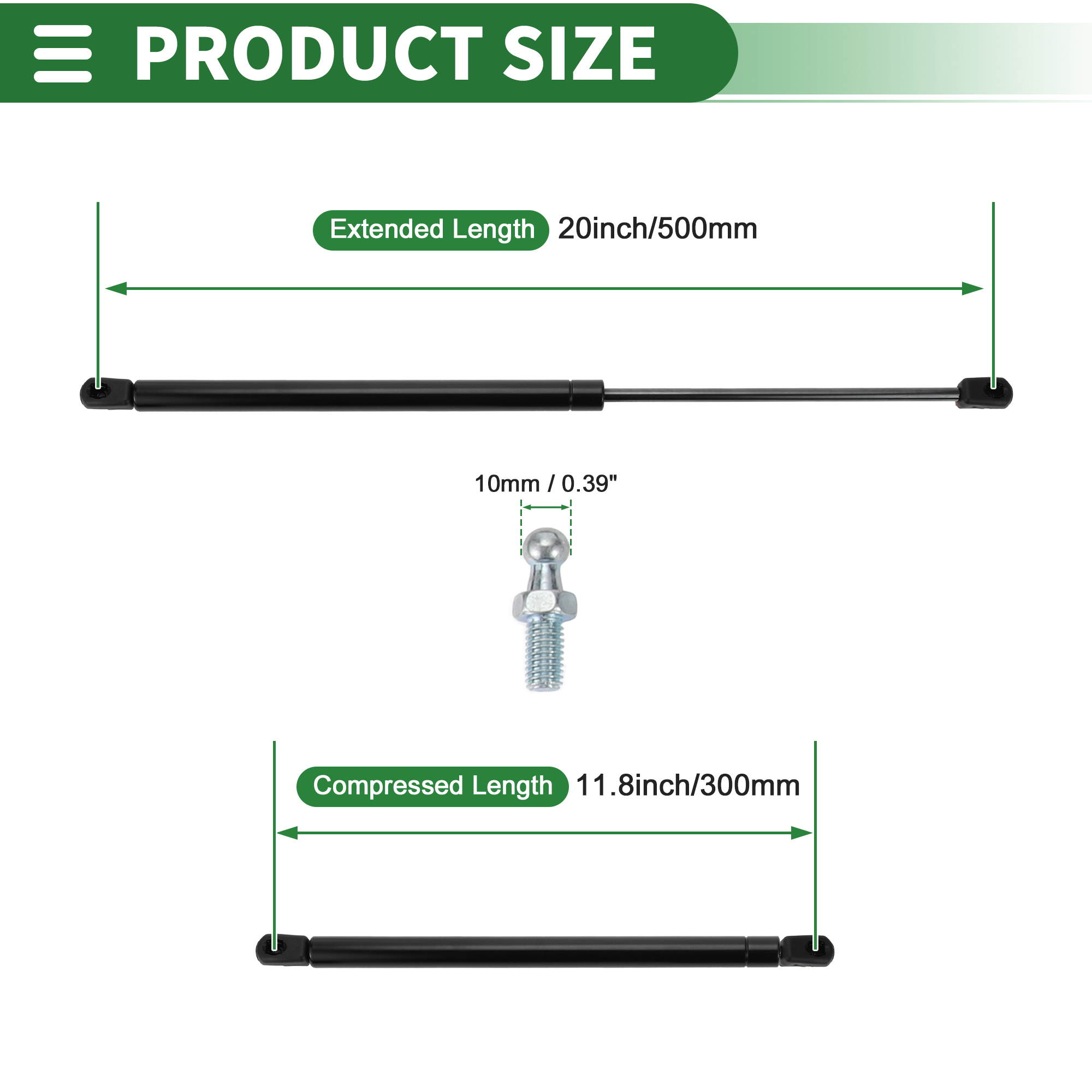 Unique Bargains Universal Lift Supports Struts Lift Support Shock 11.8inch 40lb/180N Black