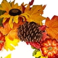 thumbnail image 4 of Haute Decor 24 Inch Fall Sunflower Artificial Wreath with Pinecones and Pumpkins, 4 of 5