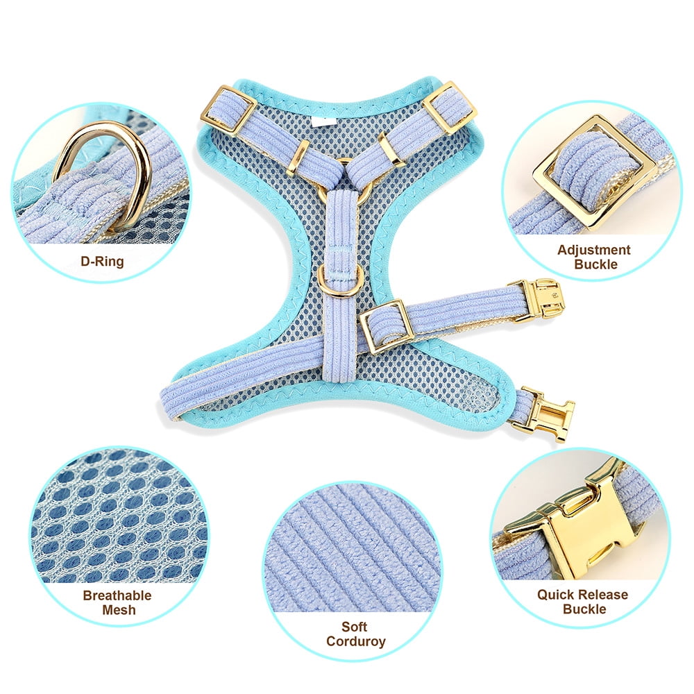 Didog Cute Bowknot Dog Collar and Soft Walking Harness and 5ft Leash set for Extra Small and Small Breeds Shih Tzu Yorkshire