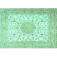 thumbnail image 1 of Ahgly Company Indoor Rectangle Medallion Turquoise Blue Traditional Area Rugs, 3' x 5', 1 of 4
