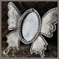 thumbnail image 3 of Marco de fotos de metal vintage con diseño de mariposa elipse decorado con diamantes de imitación, decoración del hogar, marco de fotos de escritorio, marco de mesa, blanco, 3 "-5", 3 of 5