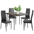thumbnail image 5 of 4 PCS Dining Side Chairs PU Leather Elegant Design Home Kitchen Furniture, Padded Seat High Back Design Dining Chairs Set (Black), 5 of 8