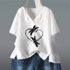thumbnail image 2 of Tops estampados de manga corta de ocio con cuello en V de verano a la moda para mujer Fridja zx3545, 2 of 4