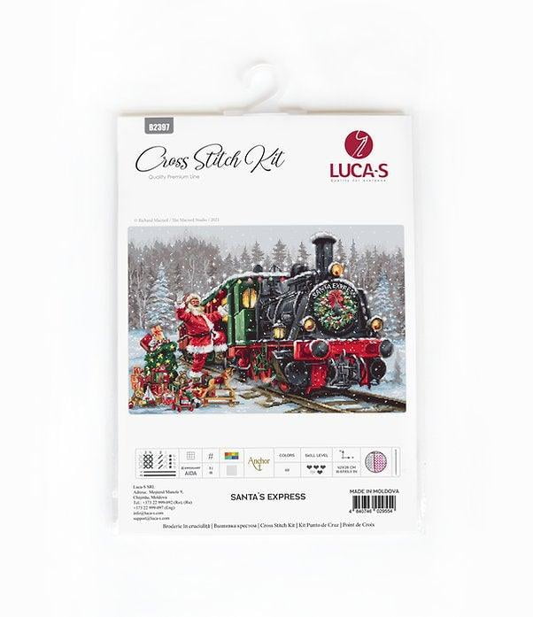 Counted Cross-Stitch Kit Santa's Express B2397L Needlework Bu Luca-S Train Christmas Canvas Cotton