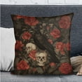 thumbnail image 2 of FOR U DESIGNS Raven Skull Rose Pattern 3 pcs RV Dinette Cushion Covers with Pillowcase, Elastic Camper Seat Covers Dinette Booth Comfortable Furniture Protector for RV Camper Car Bench, 2 of 8