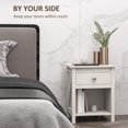 thumbnail image 4 of Table de chevet avec tiroir et étagère pour chambre à coucher, Blanc, 4 of 10