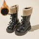 thumbnail image 1 of Zapatos de niñas,Botas niñas,Bota de montar con cremallera de invierno de cuero falso tamaño 13 niñas, 1 of 6