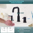 thumbnail image 5 of Wowow 8 in. Widespread Double Handle Bathroom Basin Faucet with Drain Kit in Oil Rubbed Bronze, 5 of 8