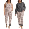 thumbnail image 5 of Karen Neuburger Women's 3-Piece Printed Soft Pajama Lounge Set (Gray, 2X), 5 of 6