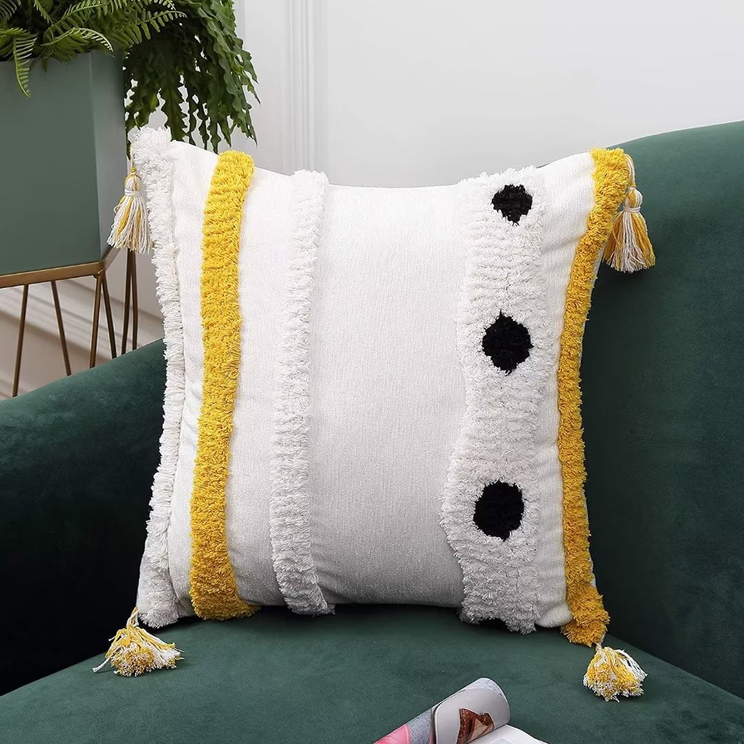 CAROMIO 18" x 18" White Square Throw Pillows Covers Nordic Geometric