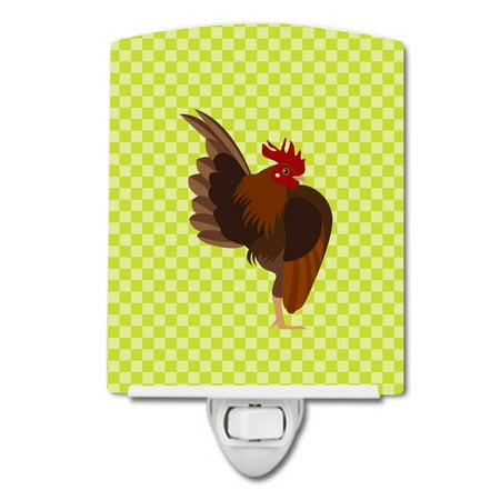 

Caroline s Treasures BB7668CNL Malaysian Serama Chicken Green Ceramic Night Light 6x4x3 multicolor
