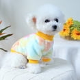 thumbnail image 5 of BT Bear Small Dog Sweater with D-ring, Tie Dyed Dog Shirt Coat Jacket, Warm Soft Flannel Pet Clothes Coat Jacket for Puppy Small Dogs Girl Boy Yellow L, 5 of 6