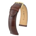 thumbnail image 2 of Hirsch Earl Alligator Leather Watch Strap - Brown - L - 18mm - Gold Buckle, 2 of 10