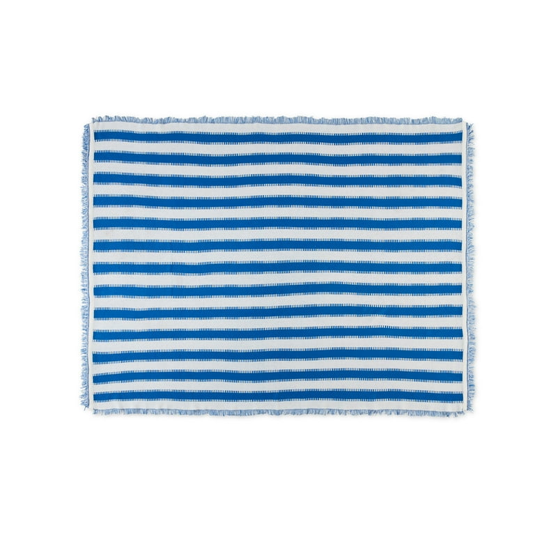 Mainstays by Becky G. & Alejandra Tapestry Knit Throw, Blue Stripe Mainstays by Becky G. & Alejandra Tapestry Knit Throw, Blue Stripe