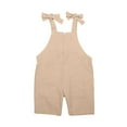 thumbnail image 2 of Zhuashum Kid Romper For Girls Teens Solid Color Jumpsuit Round Neck Sleeveless Outfits Holiday Summer Sweet Going Out Cute Clothes Khaki 11-12 Years, 2 of 8