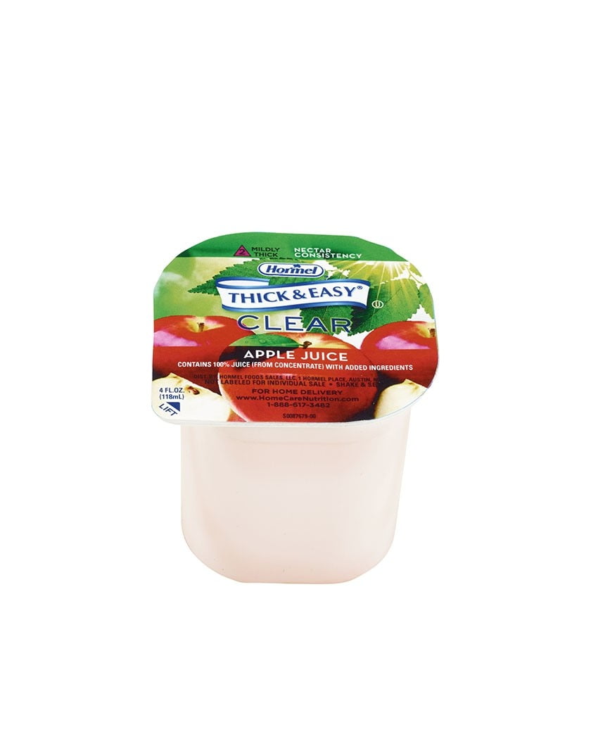 Thick & Easy Thickened Beverage 4 oz. Portion Cup Apple Ready to Use Nectar Case of 24