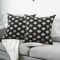 thumbnail image 4 of Boho Floral Pillow Covers 18x18 Set of 2, Vintage Block Print Throw Pillow Cases in Blue Brown for Farmhouse Decor, Chenille Decorative Cushion Covers for Outdoor Sofa Couch Bed, 4 of 7