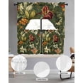 thumbnail image 2 of Tropical Botanical Swag Kitchen Curtains Sets for Windows 24 Inch Length, Summer Vintage Flowers Blooms Short Window Curtain Panels Swags Valances and Tiers 3 Piece Set for Cafe/Dining Room, 2 of 5