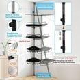 thumbnail image 3 of 32-122inch Corner Shower Caddy Tension Pole Black, Rustproof Drill-Free Shower Shelves for Bathroom Bathtub Washbasin, Adjustable Shower Organizer with 4 Tier Patent Stable Shelves & Tows, 3 of 6