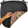 thumbnail image 6 of Colorful Chair Seating Cushion Set of 4, Mosaic Inspired Horizontal Lines with Graphic Design, Seat Pads for Office with Anti-slip Backing, 16"x16", Multicolor, by Ambesonne, 6 of 7