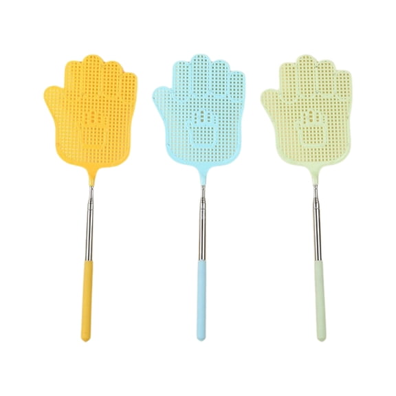 Telescopic Fly Swatters, Durable Plastic Fly Swatter Heavy Duty Set, Flyswatter with Stainless Steel Handle for Indoor Outdoor Classroom
