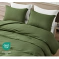 thumbnail image 3 of Chezmoi Collection Cliff 3-Piece Lightweight Cooling Comforter Set, Oversized King, Rayon Derived from Bamboo & Polyester Blended, Soft Breathable Bedding for Hot Sleepers, Olive Green, 3 of 9