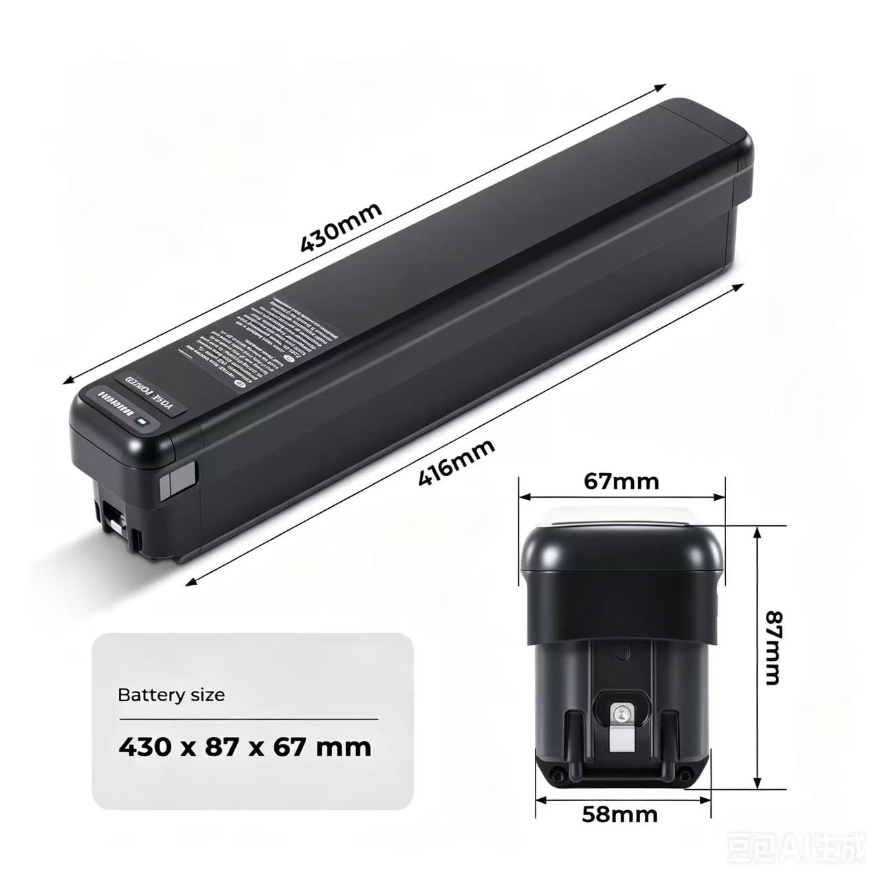 Yose Power 48v 14Ah Ebike Battery Semi-intergrated Electric Bicycle Battery Compaitible with Rad Power for RadRunner 3 Plus/RadRover 6 Plus/RadCity 5 Plus