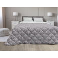 thumbnail image 1 of Floral Down Alternative Comforter, Rhythmic Polka Dots and Shamrock Leaves Modern Arrangement, Microfiber Quilt for All Season, 5 Sizes, Mint Green Khaki, by Ambesonne, 1 of 3