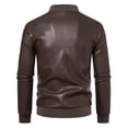 thumbnail image 3 of Men's Motorcycle PU Leather Jacket, Youth Casual Stand Collar Coat, Stylish Outerwear for Everyday Wear, Trendy Fashionable Design, 3 of 16