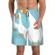 thumbnail image 1 of Balery Three White Geese Traje de Baño Estilo Hawaiano para Hombre, Shorts de Secado Rápido con Bolsillos-Small, 1 of 6