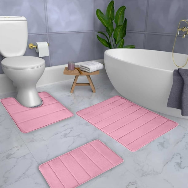 Amzcrzy Funda Nórdica, Sábana, Funda De Almohada De Satén, Juego De Baño Y Aseo De Tres Piezas, Alfombrilla Antideslizante Para El Hogar, Color Liso, Acolchada, Alfombra Absorbente Para Baño, Toallas