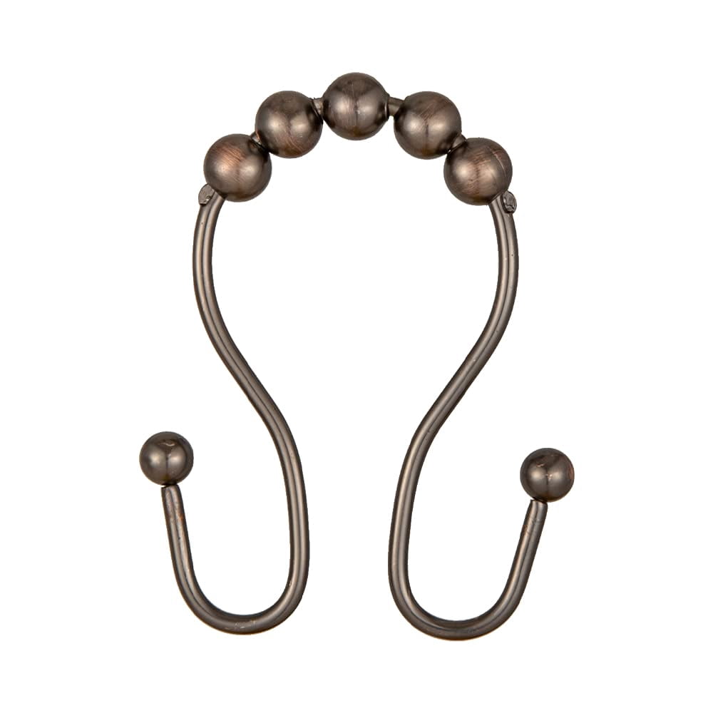Utopia Alley  Double Roller Ball Stainless Steel Shower Curtain Hooks Rings, Set of 12 Oil Rubbed Bronze