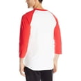 thumbnail image 2 of Champion Mens Raglan Baseball T-Shirt, S, White/Scarlet, 2 of 2