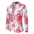 thumbnail image 6 of Aihuaihua Mens 2 Piece Floral Dress Suit, Pattern Print Party Prom Tuxedo Suit Jacket Pants Set, Wedding Blazer Pants Sets Pink M, 6 of 10