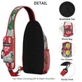 thumbnail image 3 of Sling Backpack,Christmas Stocking Pattern Crossbody Bag with Water Bottle Holder,Waterproof Sling Bag for Men/Women with Chest Phone Holder for Hiking,Travel, 3 of 6